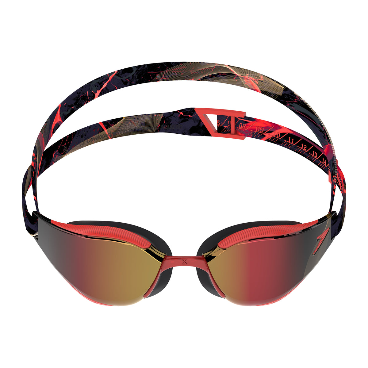 Speedo Hyper Elite Mirror Goggles - Black/Red