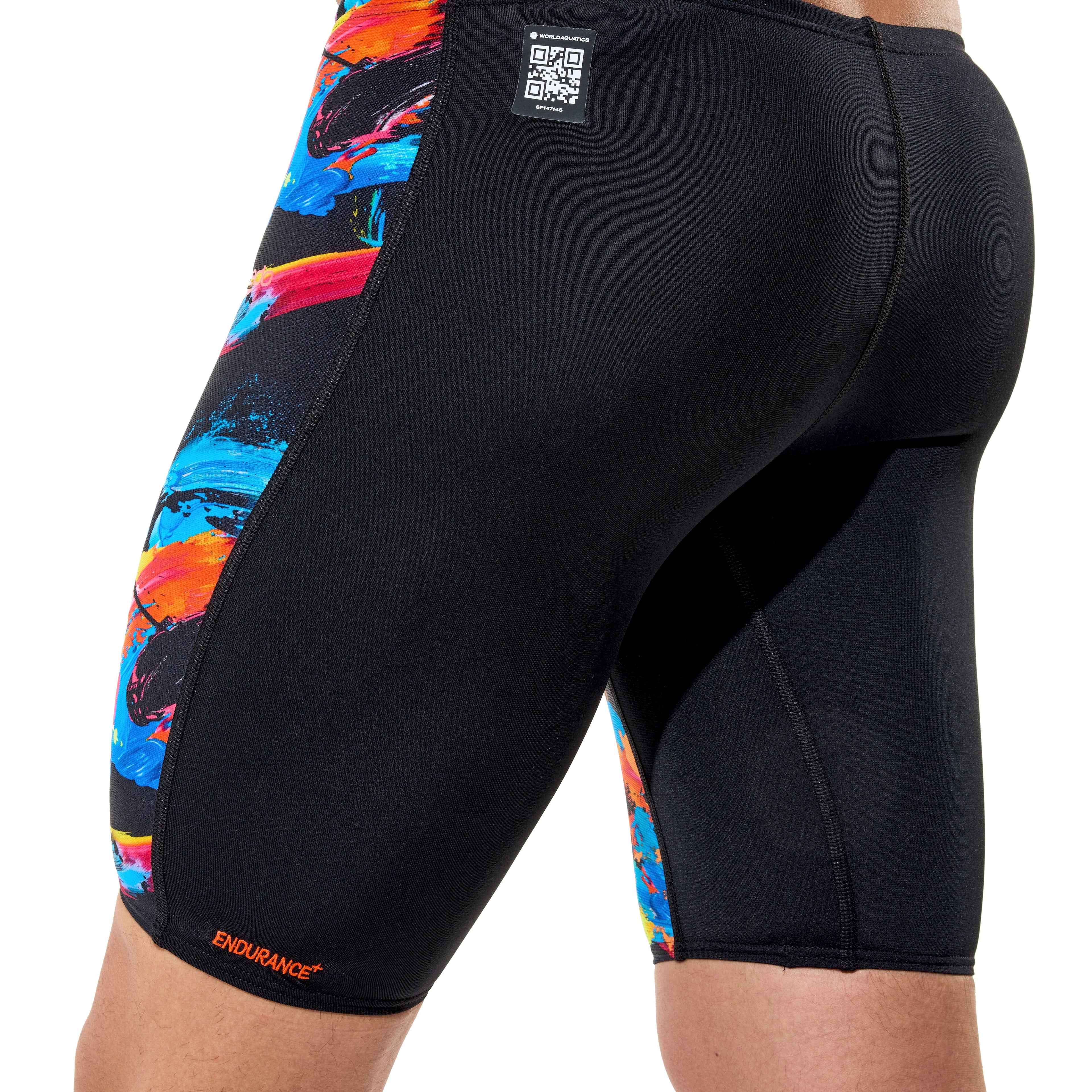 Speedo Boys Fastskin Junior Endurance+ Max High Waisted Jammer - Shock/Black Ml-Jammers-Speedo-SwimPath