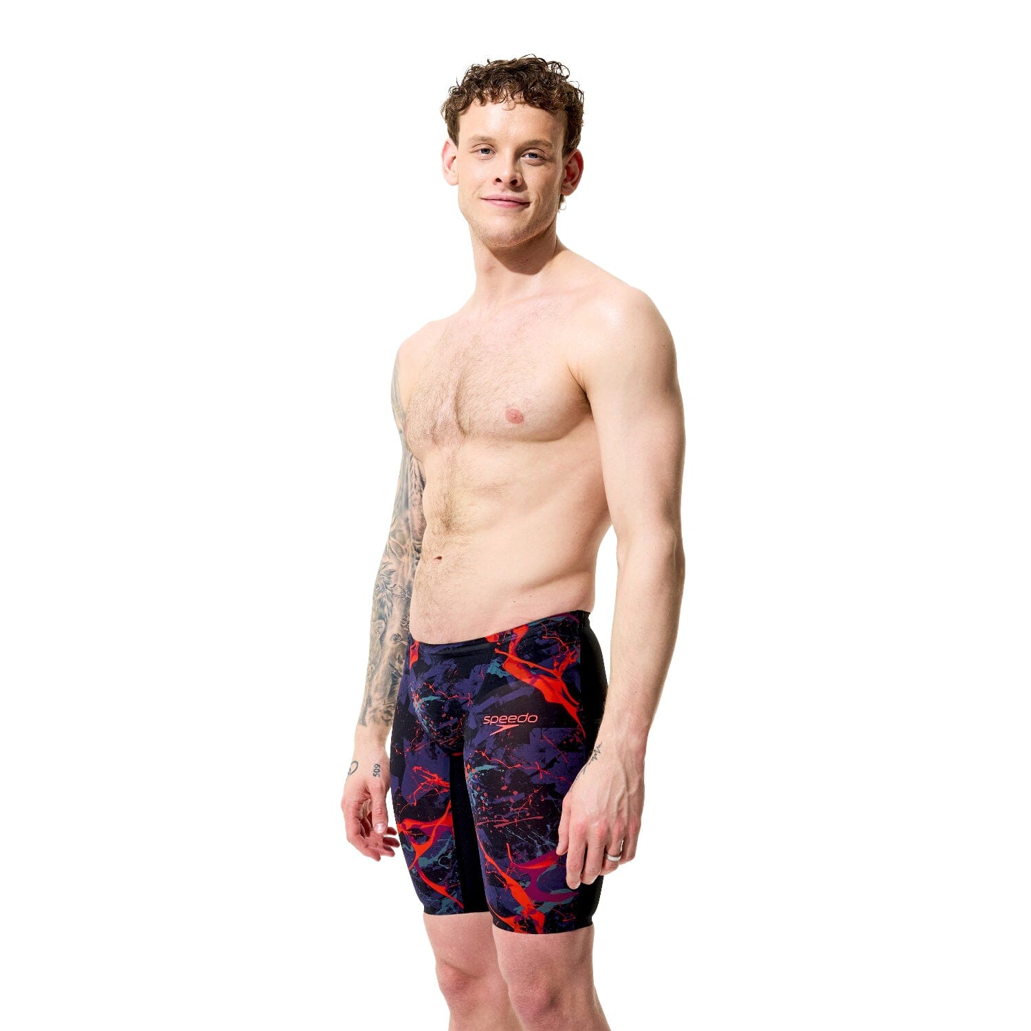 Speedo Fastskin LZR Pure Valor 2.0 Mens Jammers - Black Ember/Black-Jammers-Speedo-SwimPath