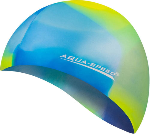 Aqua Speed Bunt Swimming Cap - Green Rainbow-Swimming Caps-Aqua Speed-SwimPath