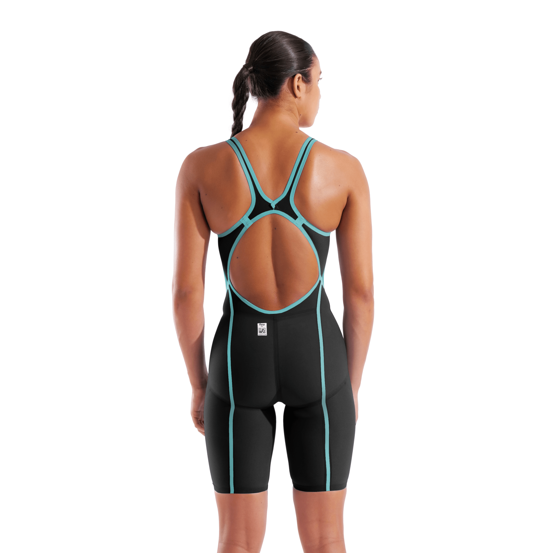 Arena Powerskin Carbon Glide Limited Edition Openback Kneesuit - Black/Biscay Bay-Kneeskin-Arena-SwimPath