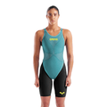 Arena Powerskin Carbon Glide Limited Edition Openback Kneesuit - Black/Biscay Bay-Kneeskin-Arena-SwimPath
