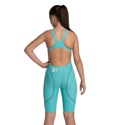 Arena Powerskin ST NEXT Junior Girls Open Back Kneeskin - Aquamarine-Kneeskin-Arena-SwimPath