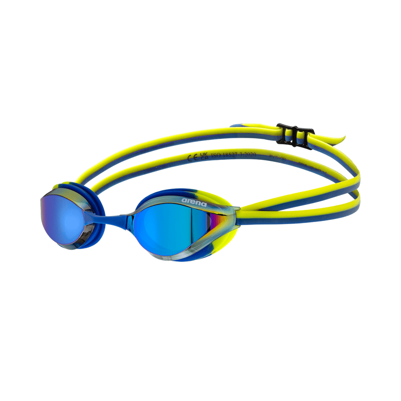 Arena Python Junior Mirror Goggles - Blue/Blue Lime-Goggles-Arena-SwimPath