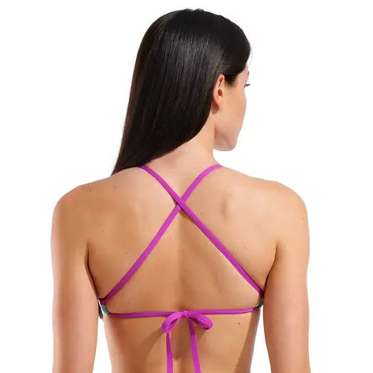 Arena Team Swim Top Solid Tie Back - Water/Very Fuchsia-Bikini-Arena-SwimPath