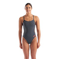 Arena Womens Team Swimsuit Challenge Solid - Asphalt/Bright Coral-Swimsuit-Arena-SwimPath