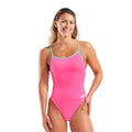 Arena Women's Team Swimsuit Lace Back Solid - Shocking Pink/Water-Swimsuit-Arena-SwimPath