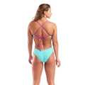 Arena Womens Tie Back Solid - Water/Very Fuchsia-Swimsuit-Arena-SwimPath