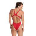 Arena Womens's Solid Swim Tech Swimsuit - Red/White-Swimsuit-Arena-SwimPath