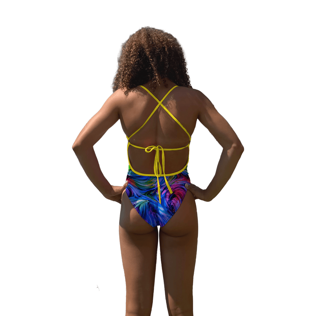 Jowe Bliss Tie-Back Swimsuit - Yellow Strap-Swimsuit-Jowe-SwimPath