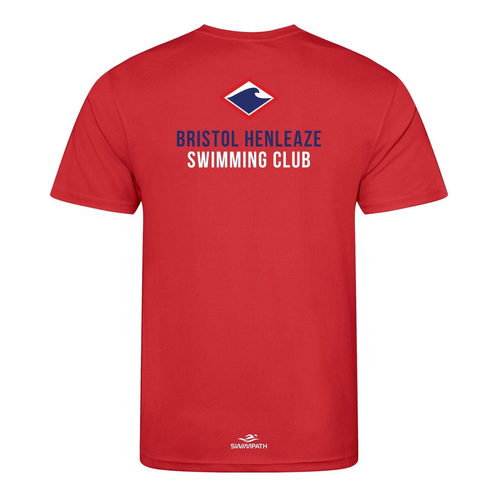 Bristol Henleaze Swimming Club Viking Bobcats Team T-Shirt - Fire Red