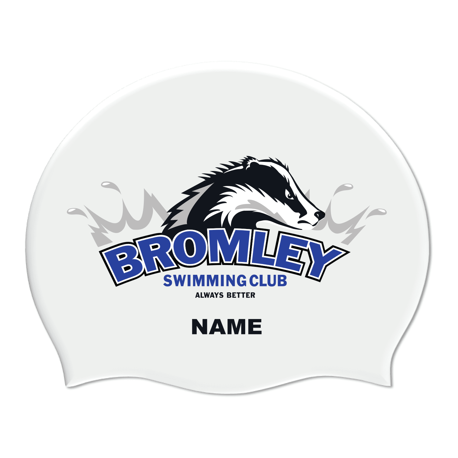Bromley Swimming Club Named Silicone Suede Swimming Cap-Team Kit-Bromley Swimming Club-SwimPath