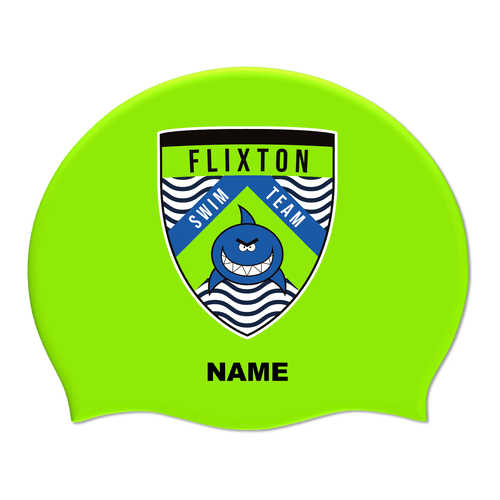 Flixton Swimming Club Team Named Silicone Suede Swimming Cap-Team Kit-Flixton-SwimPath