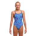 Funkita Blue Bits Diamond Back Girl's Swimsuit-Swimsuit-Funkita-SwimPath