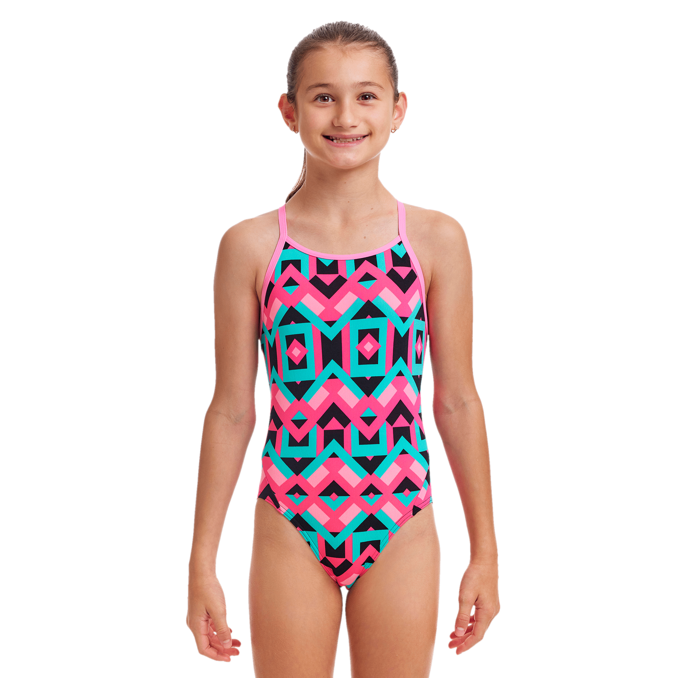 Funkita Square Stare Diamond Back Girls Swimsuit-Swimsuit-Funkita-SwimPath