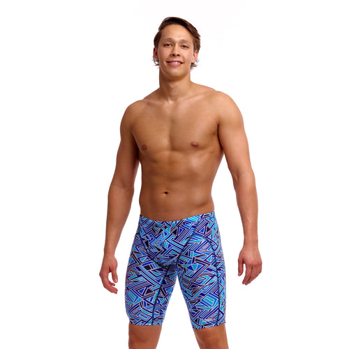 Funky Trunks Blue Bits Men's Training Jammers-Training Jammers-Funky Trunks-SwimPath