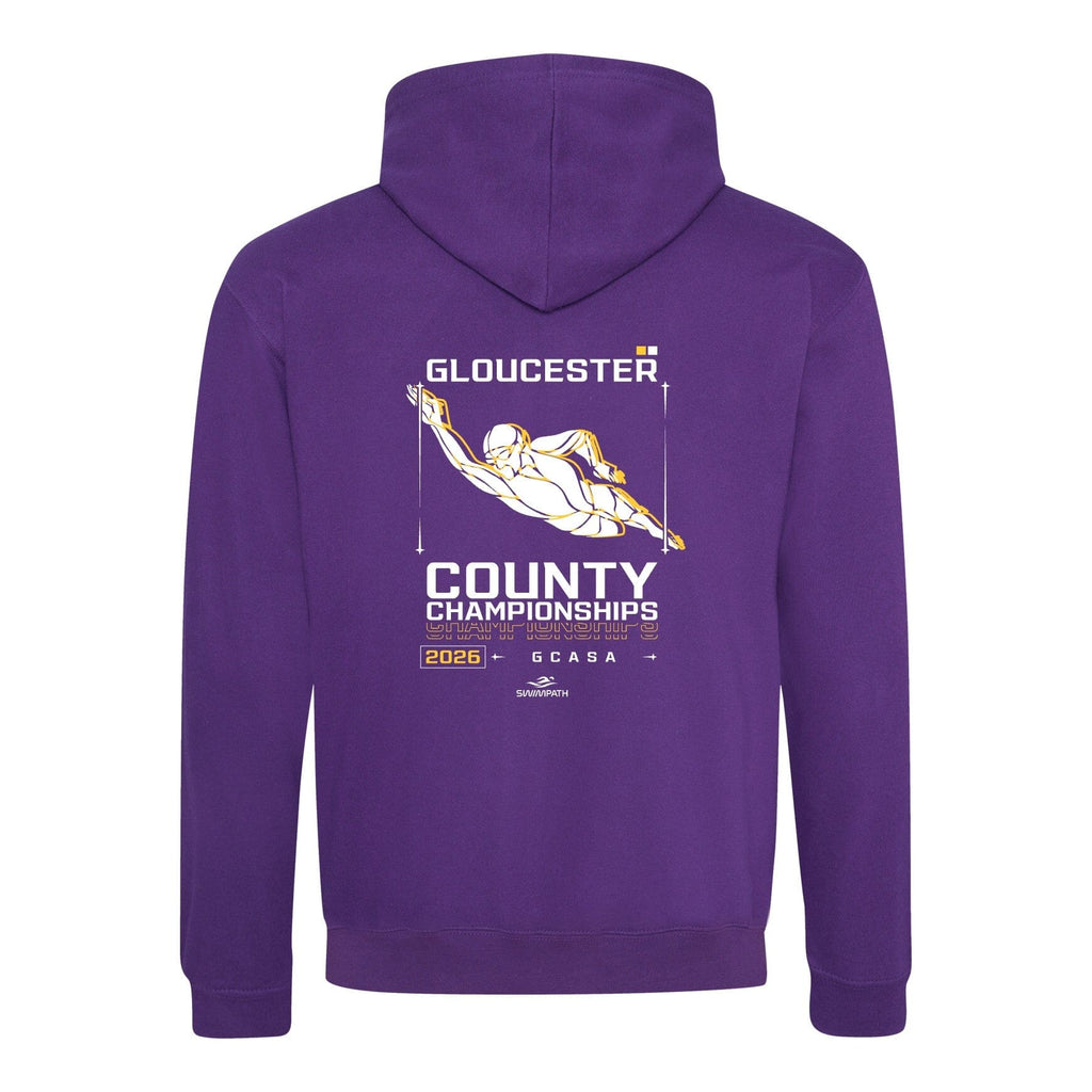 Gloucester County ASA County Championships 2026 Hoodie - Purple / Sun Yellow-Event-Gloucester-SwimPath