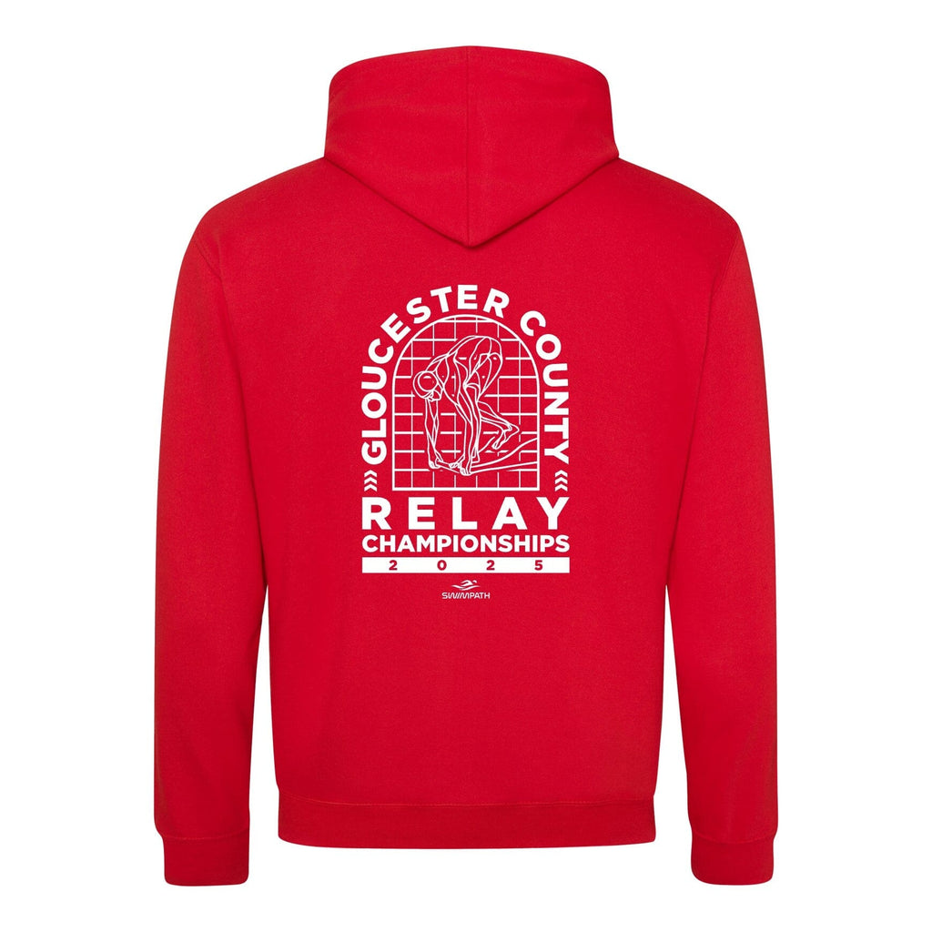 Gloucester County ASA Relay Championships 2025 Hoodie - Fire Red / Arctic White-Event-Gloucester-SwimPath