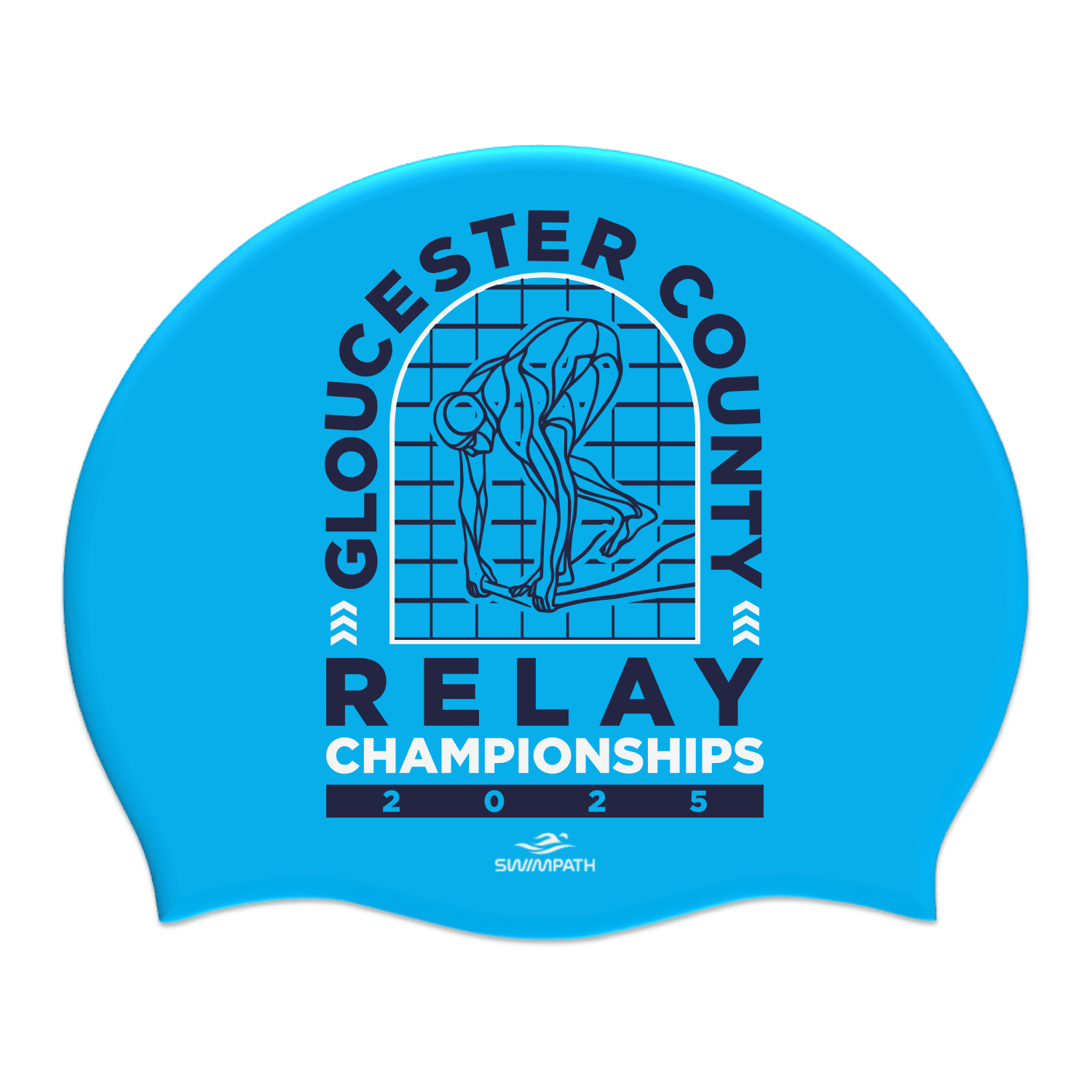 Gloucester County ASA Relay Championships 2025 Silicone Suede Swimming Cap - Sky Blue-Event-Gloucester-SwimPath
