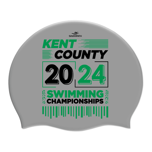 Kent County ASA County Championships 2024 Silicone Suede Swimming Cap - Grey-Event-Kent-SwimPath