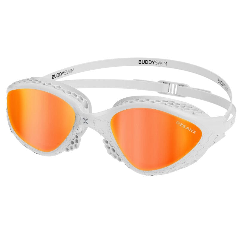 BuddySwim OzeanX Open Water Swimming Goggles - White/Orange