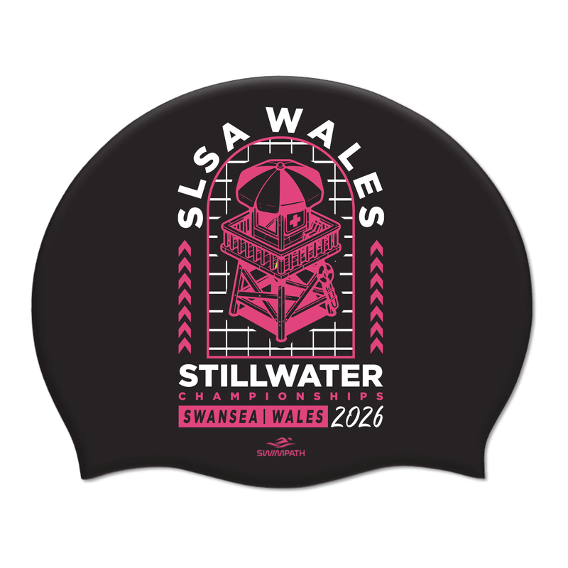 SLSA Wales Stillwater Championships 2026 Silicone Suede Swimming Cap - Black-Event-SLSA Wales-SwimPath