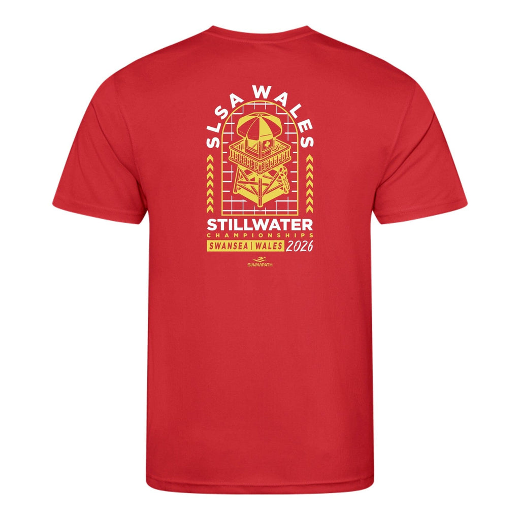 SLSA Wales Stillwater Championships 2026 T-Shirt - Fire Red-Event-SLSA Wales-SwimPath
