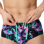 Speedo 13.5 cm Allover Mens Briefs - Black/Purple-Briefs-Speedo-SwimPath