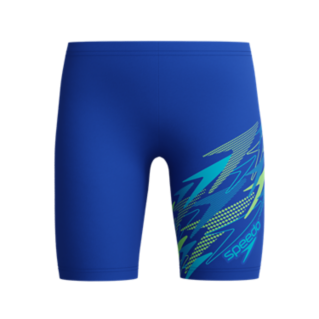 Speedo Boys Medley Logo Jammer - Blue/Light Green-Training Jammers-Speedo-SwimPath