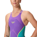 Speedo Fastskin LZR Pure Intent 2.0 Openback Women's Kneeskin - Galaxy Grape/Mayan Blue-Kneeskin-Speedo-SwimPath