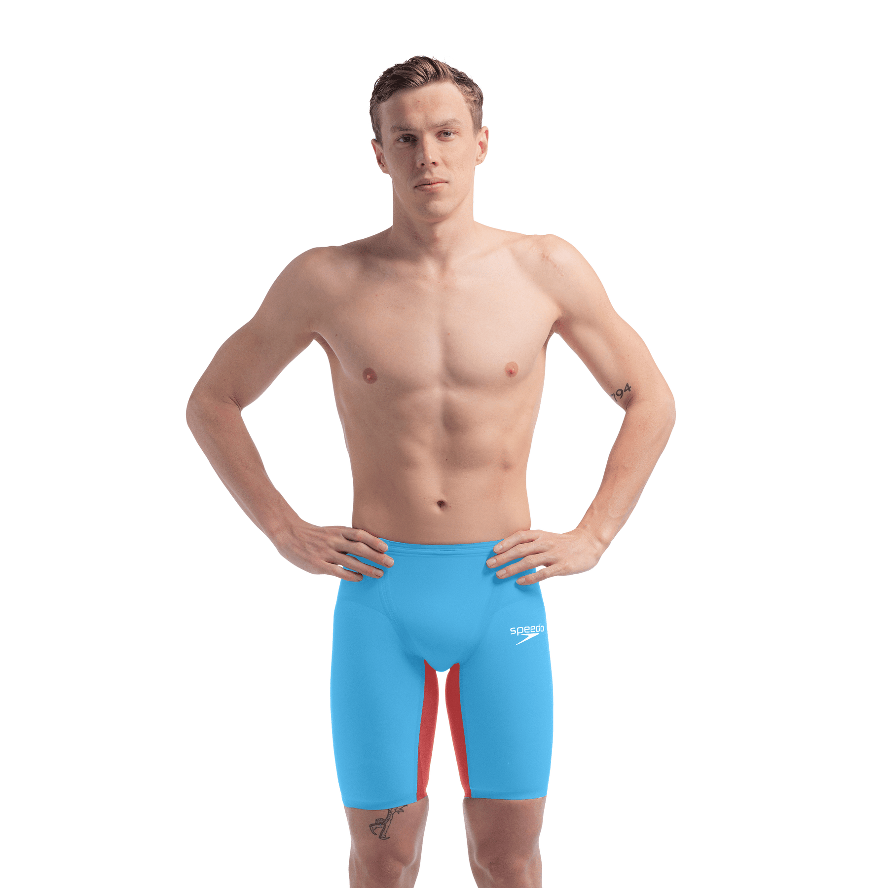 Speedo Fastskin LZR Pure Valor 2.0 Mens Jammers Picton Blue Flame Red