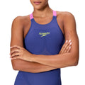 Speedo Fastskin LZR Pure Valor 2.0 Openback Womens Kneeskin - Noble Navy/Jelly/Hyper Yellow