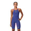 Speedo Fastskin LZR Pure Valor 2.0 Openback Womens Kneeskin - Noble Navy/Jelly/Hyper Yellow