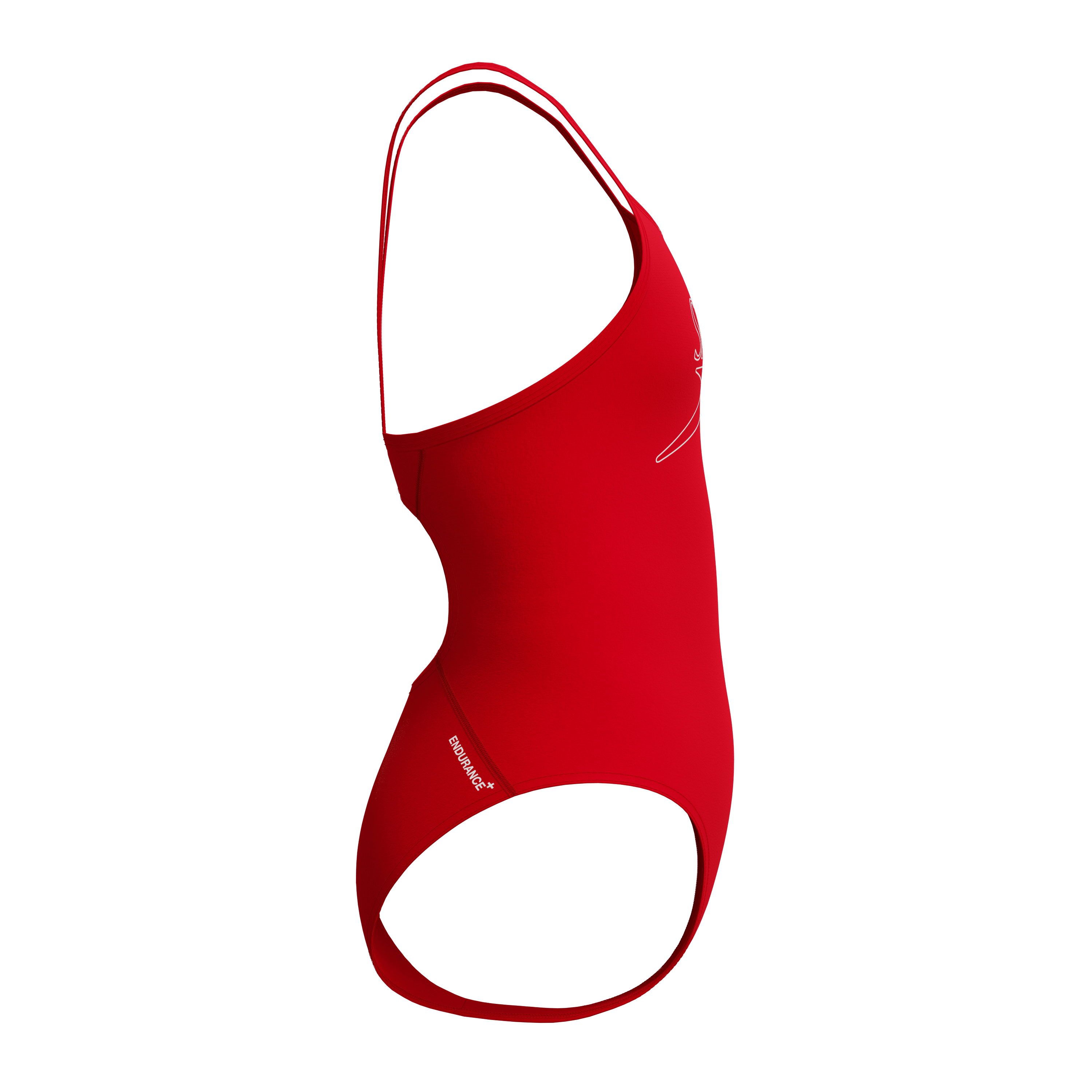 Speedo Girls Endurance+ Logo Thinstrap Swimsuit - Red-Swimsuit-Speedo-SwimPath