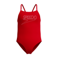 Speedo Girls Endurance+ Logo Thinstrap Swimsuit - Red-Swimsuit-Speedo-SwimPath
