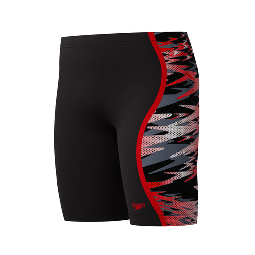 Speedo Hyperboom Splice Boy's Jammer - Black/Red-Training Jammers-Speedo-SwimPath