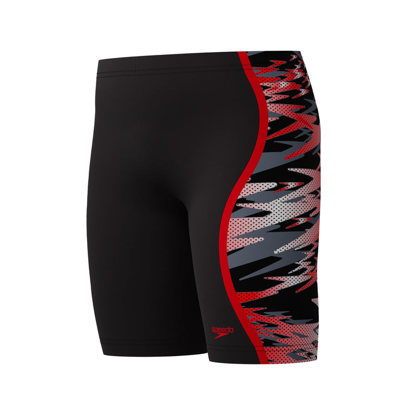 Speedo Hyperboom Splice Boy's Jammer - Black/Red-Training Jammers-Speedo-SwimPath