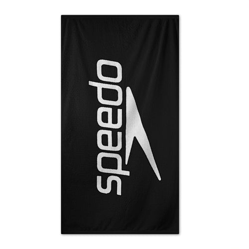 Speedo Logo Towel - Black/White-Sports Towels-Speedo-SwimPath