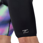 Speedo Men's Club Training Printed Jammer - Black/Purple-Training Jammers-Speedo-SwimPath