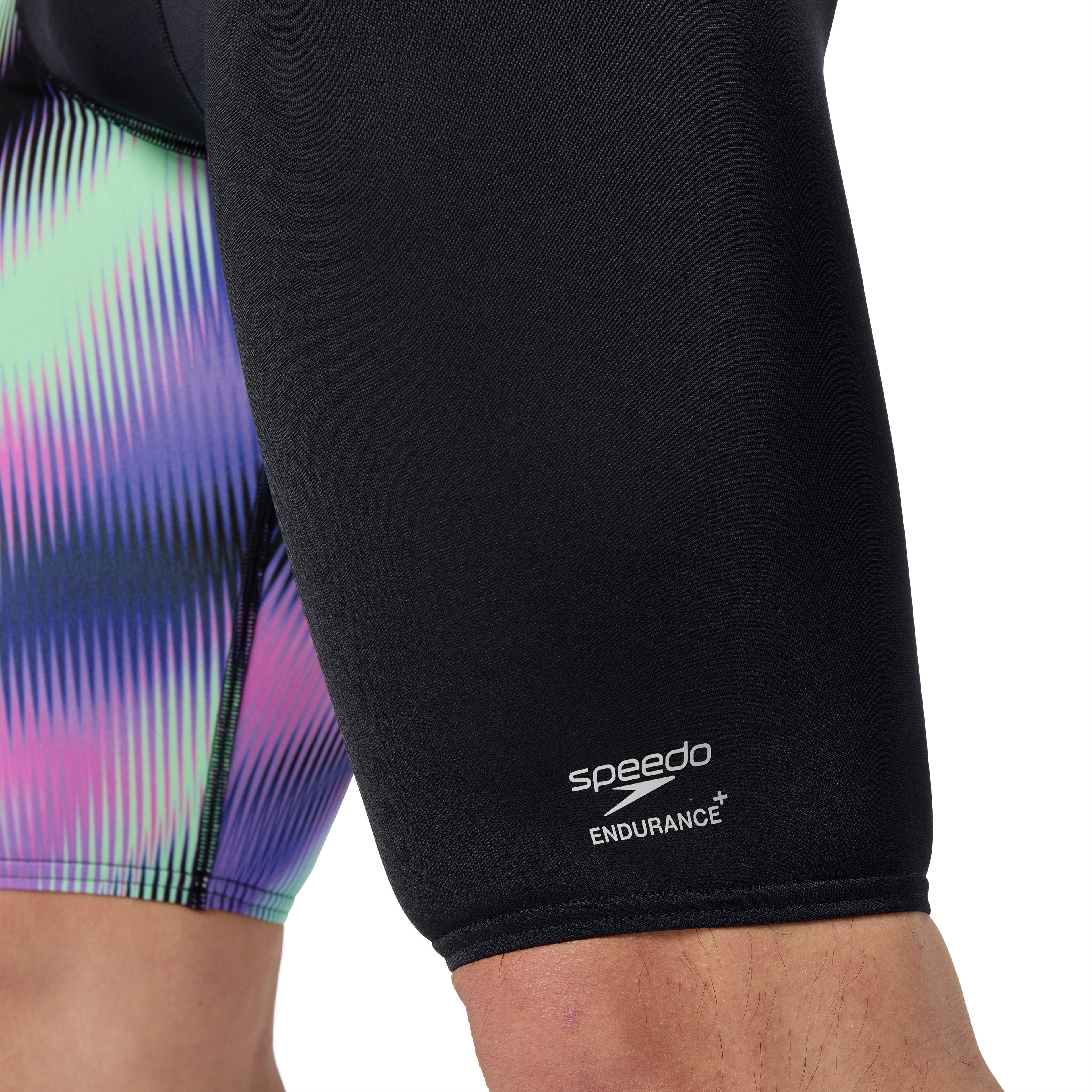 Speedo Men's Club Training Printed Jammer - Black/Purple-Training Jammers-Speedo-SwimPath