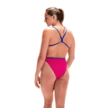Speedo Solid V-Back Womens Swimsuit - Pink/Blue-Swimsuit-Speedo-SwimPath