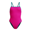 Speedo Women's Club Training Solid Tri Back Swimsuit - Blue/Pink-Swimsuit-Speedo-SwimPath