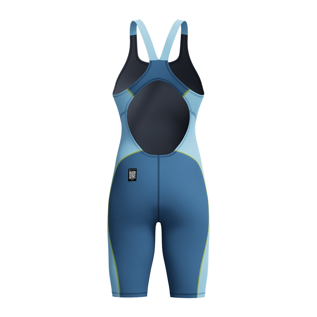 Speedo Womens Fastskin HyperSpark Solid Openback Kneeskin - Night/Sevres Blue-Kneeskin-Speedo-SwimPath