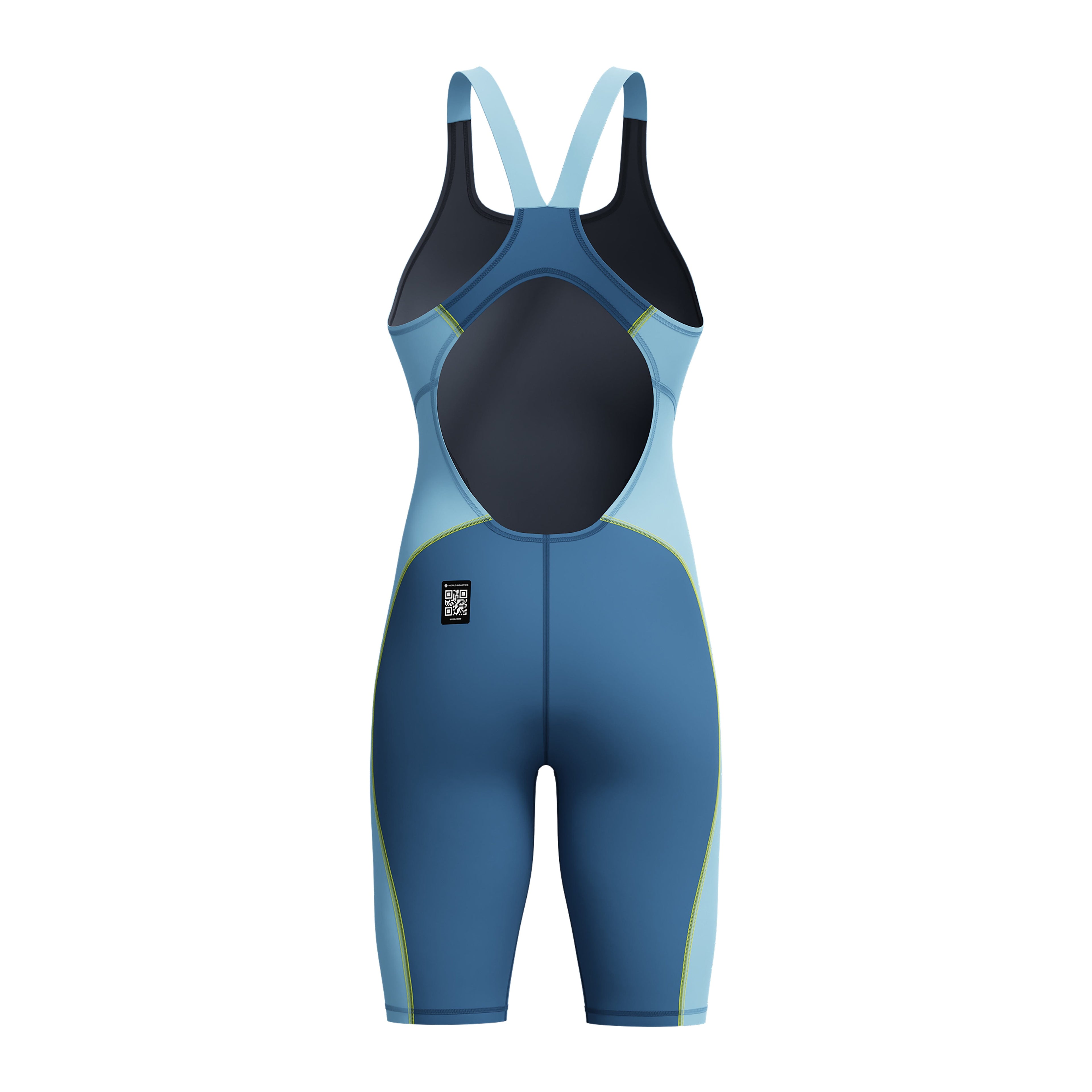 Speedo Girls Fastskin HyperSpark Solid Openback Kneeskin - Night/Sevres Blue-Kneeskin-Speedo-SwimPath