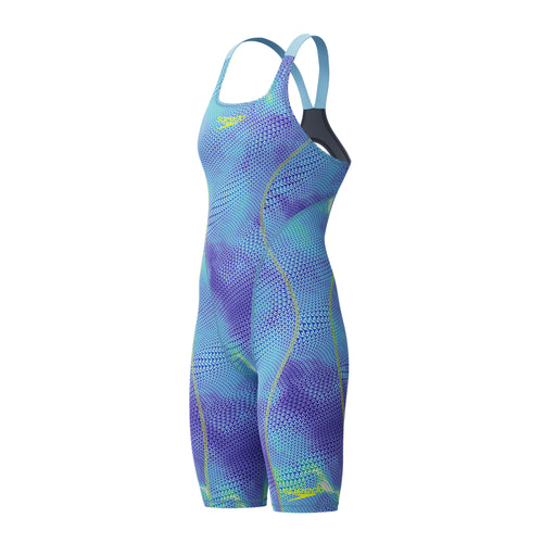 Speedo Womens Fastskin HyperSpark Solid Openback Kneeskin - Under Current/Sugar Blue-Kneeskin-Speedo-SwimPath