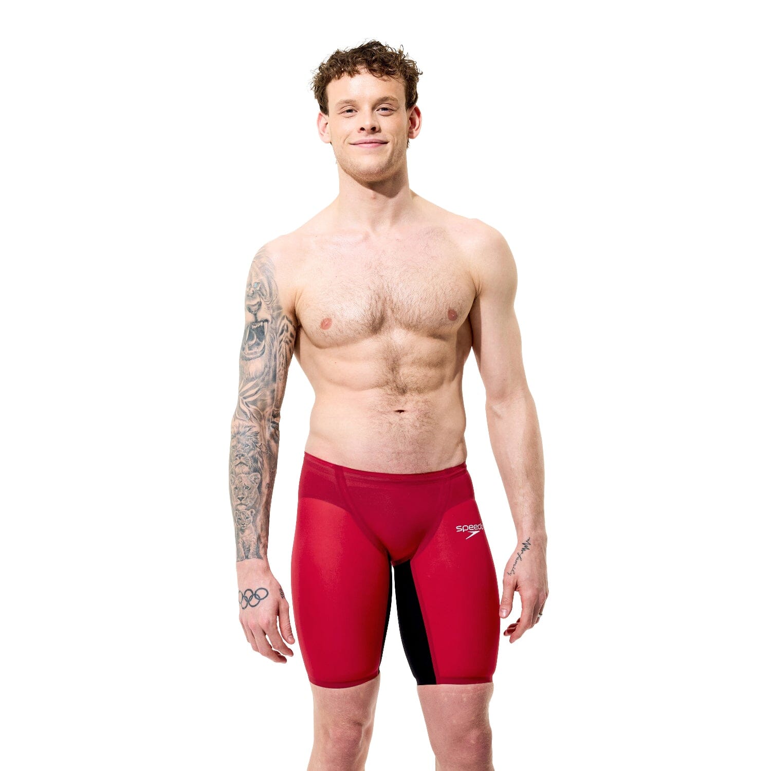 Speedo Fastskin LZR Pure Valor 2.0 Mens Jammers - Regal Red/Black-Jammers-Speedo-SwimPath