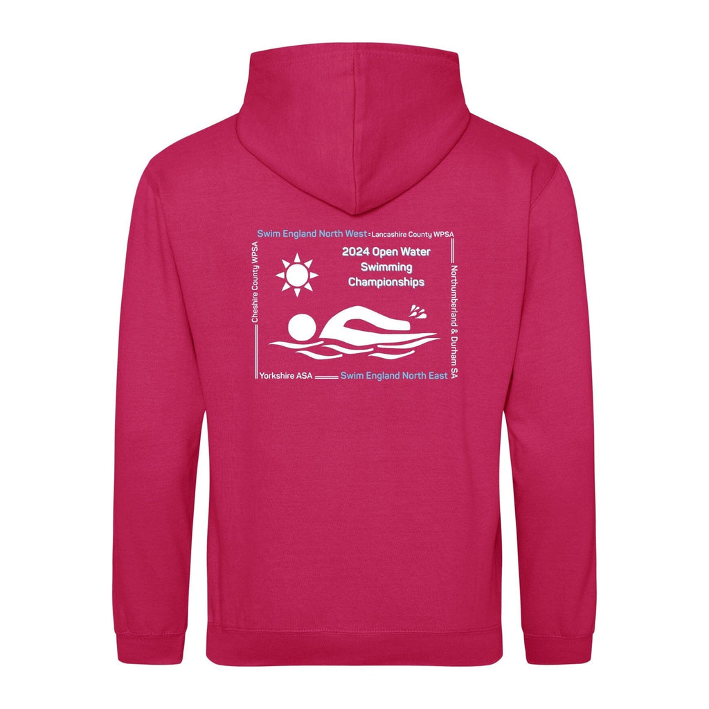Swim England North West / North East Open Water Regional Championships 2024 Hoodie - Hot Pink-Event-Swim England North West North East-SwimPath