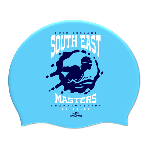 Swim England South East Masters Championships 2025 Silicone Suede Swimming Cap - Sky Blue-Event-Swim England South East-SwimPath