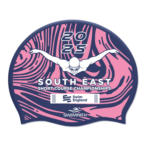 Swim England South East Short Course Championships 2025 Silicone Suede Swimming Cap - Navy-Event-Swim England South East-SwimPath