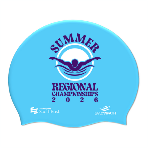 Swim England South East Summer Regional Championships 2026 Silicone Suede Swimming Cap - Sky Blue-Event-Swim England South East-SwimPath